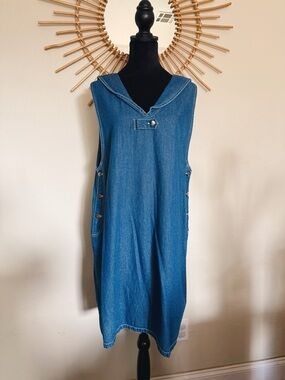 1990s Denim Nautical Dress